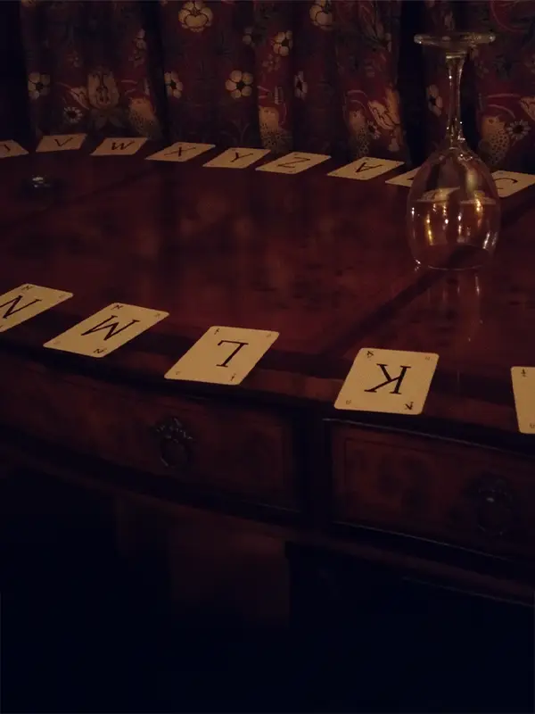 Victorian séance tools and candles